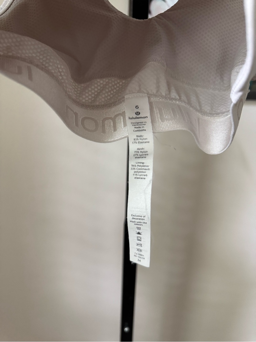 lululemon athletica White Racerback Sports Bra crossover bone white high neck - Picture 3 of 6